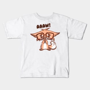 Cute Kawaii Nerd Fox Aw puppy eyes Kids T-Shirt